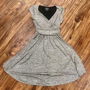 Anthropologie Maeve Tamera Wrap
Dress in Sparking Silver